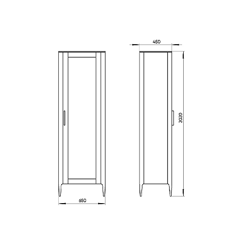 Витрина молочного цвета со стеклянной дверью с 4-мя полками и 2-мя ящиками Type  в Твери