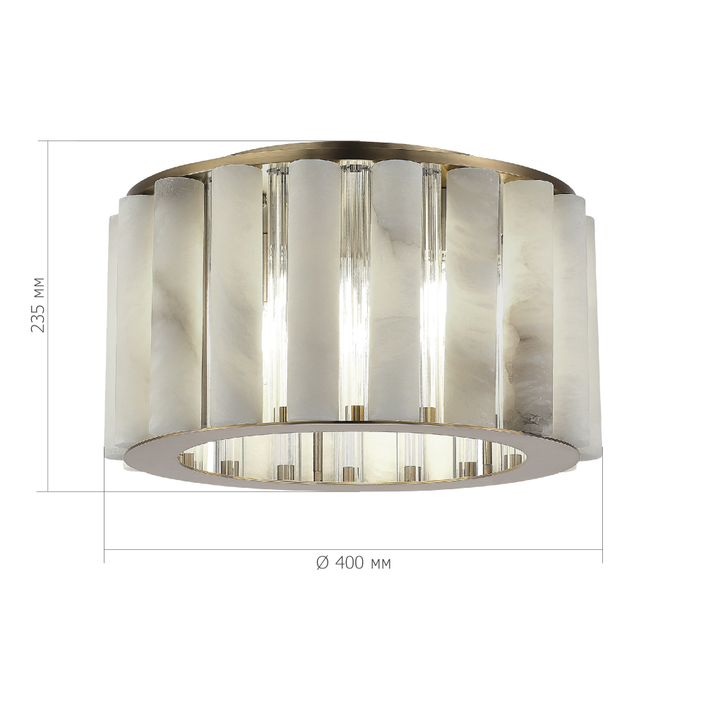 Потолочный светильник из стекла и премиального алебастра Ravishment в Твери