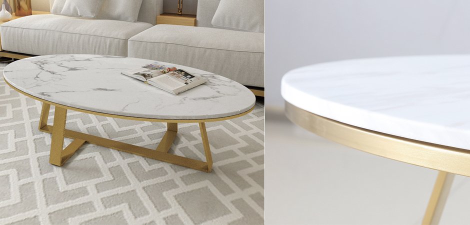 Кофейный стол Marble Oval Table Кофейный стол Marble Oval Table - Loft-Concept в Твери