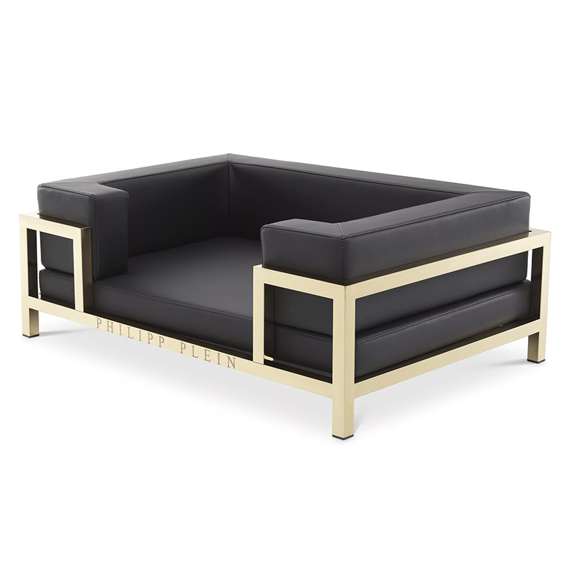 Лежанка для домашних животных Philipp Plein Dogbed High Conic XL Gold Черный Золотой в Твери | Loft Concept 