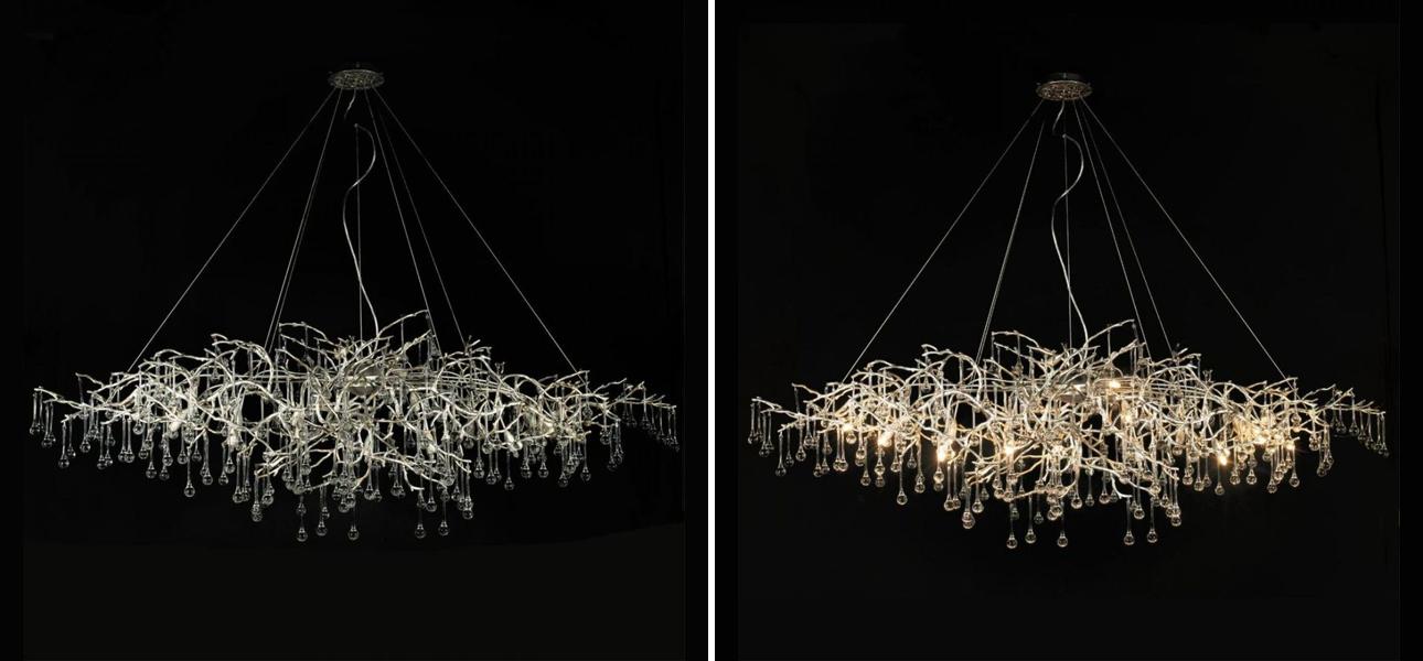 Люстра Crystal Drops bright Silver - фото