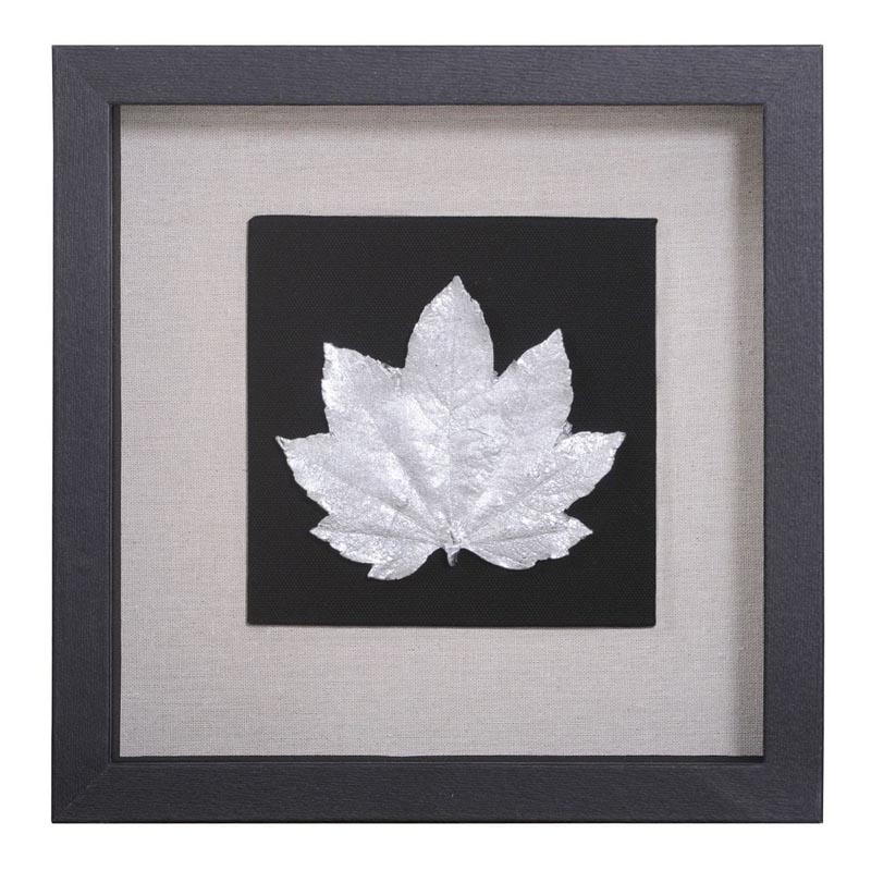 Панно Cassian Curled Maple Leaf Черный Серебряный Панно Cassian Curled Maple Leaf Черный Серебряный в Твери | Loft Concept
