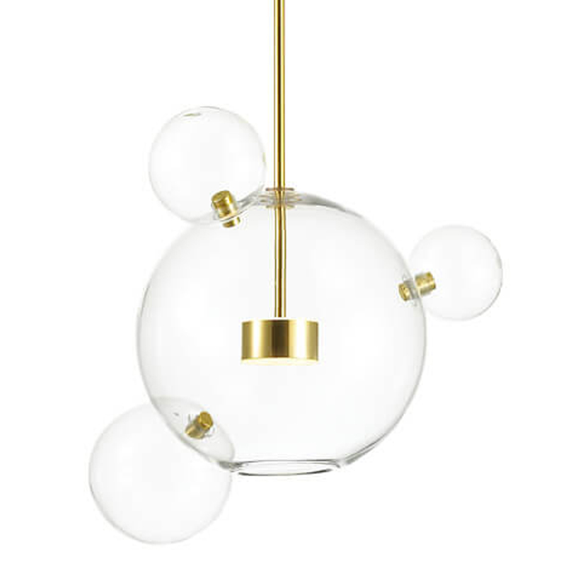 Подвесной светильник Transparent Bubble Pendant Gold 3 Глянцевое золото Прозрачный в Твери | Loft Concept 