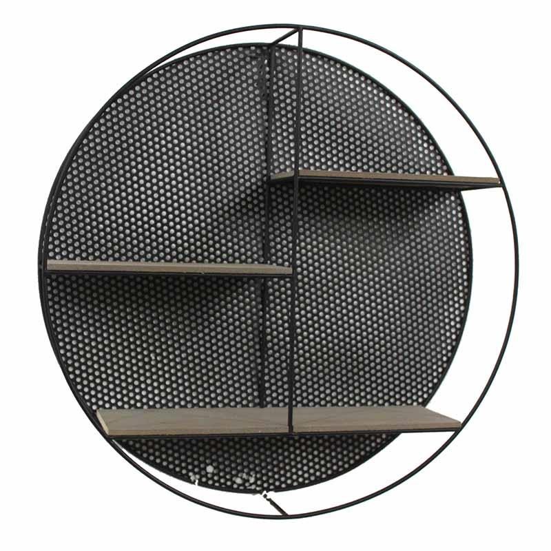 Полка Perforation Loft Circle Shelf Бежево-серый Черный Полка Perforation Loft Circle Shelf Бежево-серый Черный в Твери | Loft Concept