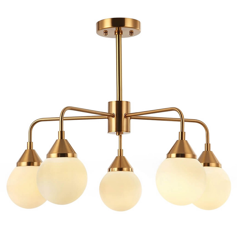 Люстра Phainon Gold Chandelier 5 Золотой Белый Люстра Phainon Gold Chandelier 5 Золотой Белый в Твери | Loft Concept