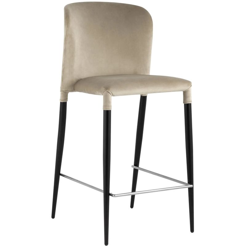 Барный Стул Lori Chair Бежевый Велюр Бежевый Черный Барный Стул Lori Chair Бежевый Велюр Бежевый Черный в Твери | Loft Concept