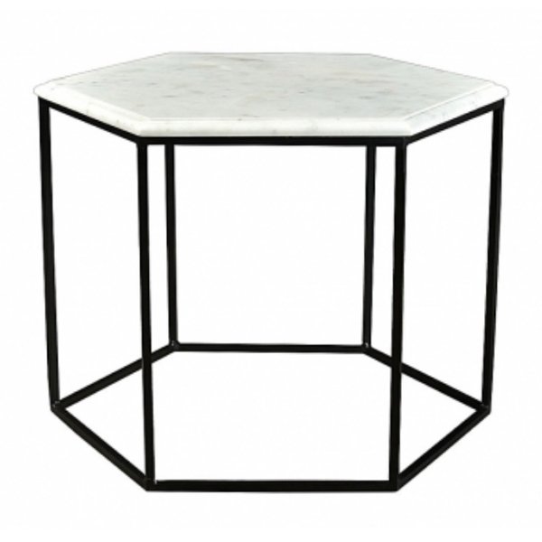 Кофейный столик Hexagon White Marble Белый Мрамор Bianco Черный матовый Кофейный столик Hexagon White Marble Белый Мрамор Bianco Черный матовый в Твери | Loft Concept