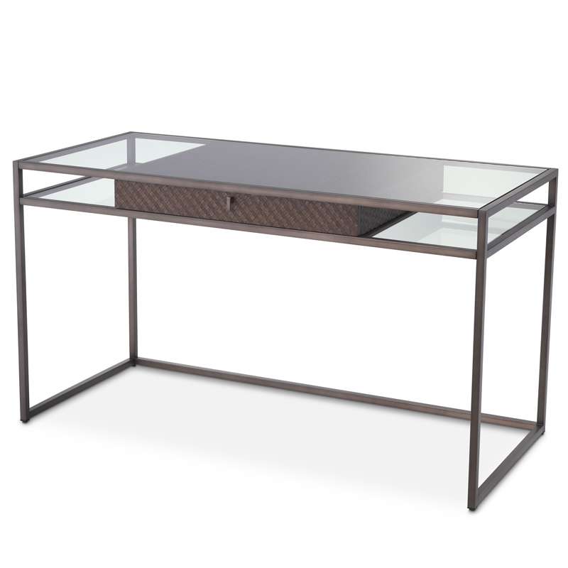 Рабочий стол Eichholtz Desk Napa Valley Темная бронза Коричневый Прозрачный в Твери | Loft Concept 