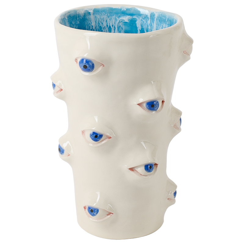 Ваза Many Eyes Vase Молочный Голубой Синий Ваза Many Eyes Vase Молочный Голубой Синий в Твери | Loft Concept