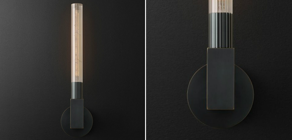 Бра RH CANNELLE wall lamp SINGLE Sconces Black Бра RH CANNELLE wall lamp SINGLE Sconces Black - Loft-Concept в Твери