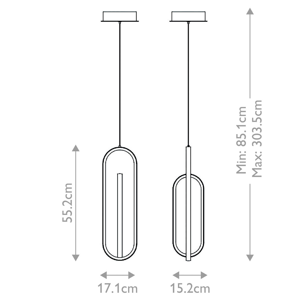 Подвесной светильник золотого цвета с двумя вытянутыми овальными рамками в форме скрепки Eurofase в Твери