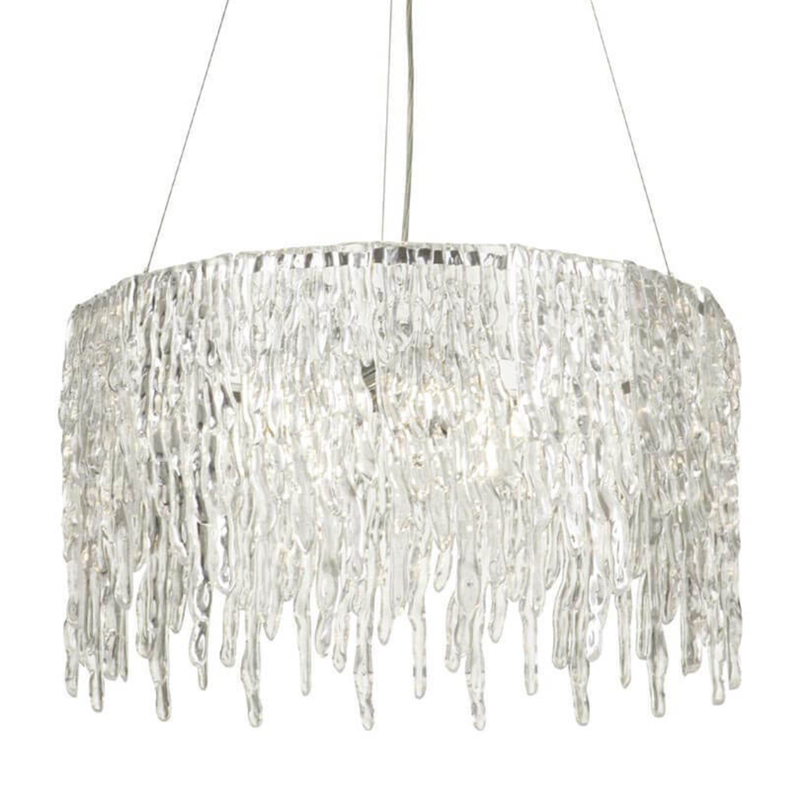 Люстра Cold Heart Silver Single Tier Chandelier Хром Прозрачное Стекло Люстра Cold Heart Silver Single Tier Chandelier Хром Прозрачное Стекло в Твери | Loft Concept
