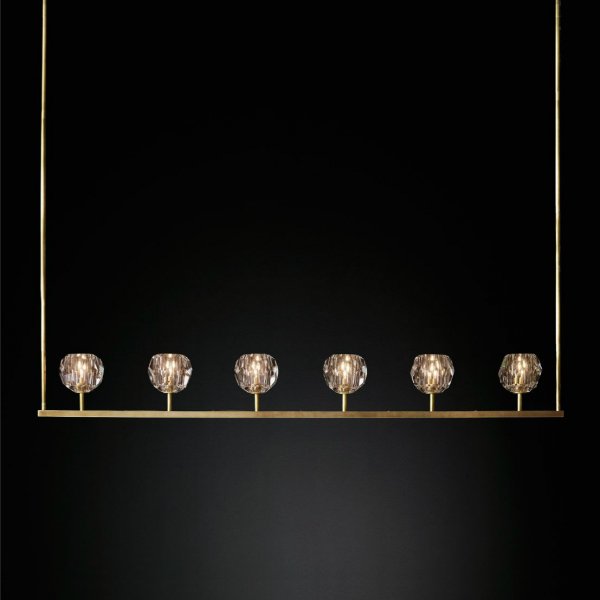 Люстра RH Boule De Cristal Linear Chandelier 6 Прозрачный Люстра RH Boule De Cristal Linear Chandelier 6 Прозрачный в Твери | Loft Concept