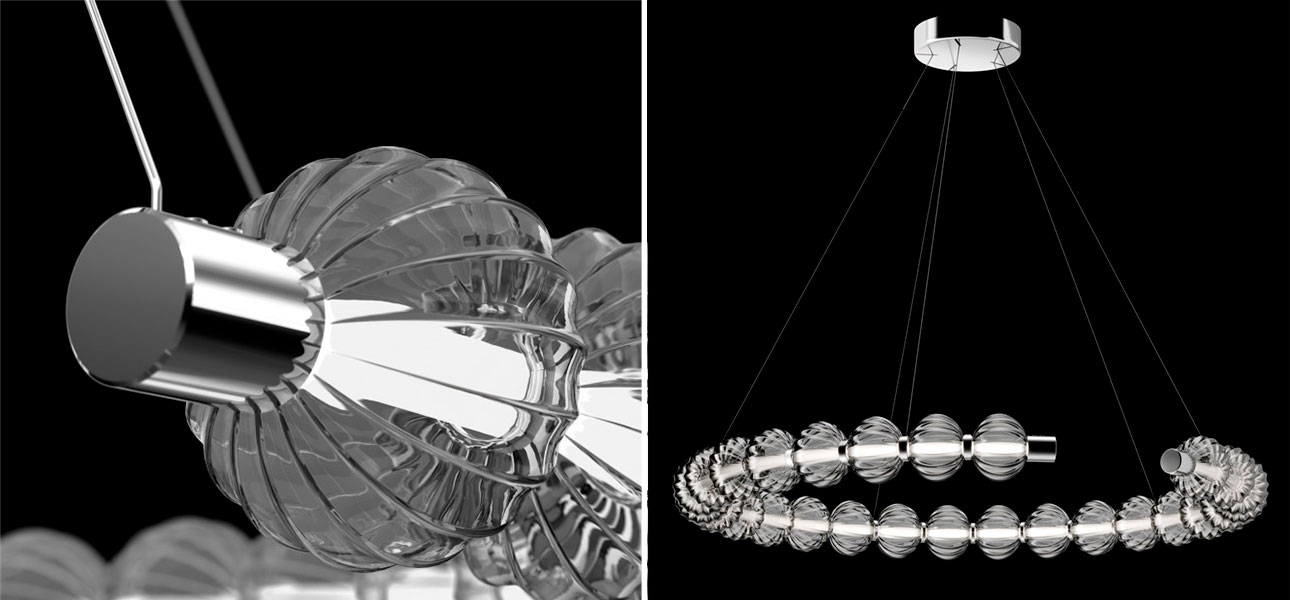 Светильник кольцо со стеклянными шарами Balls Lamp - фото №2