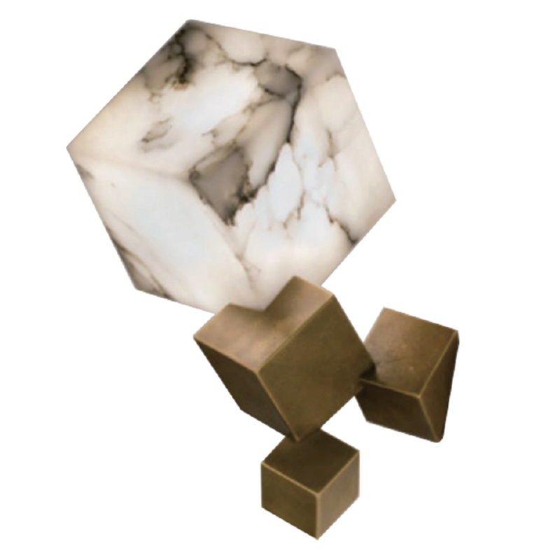 Бра Marble Cube Wall lamp Белый Мрамор Bianco Медь Бра Marble Cube Wall lamp Белый Мрамор Bianco Медь в Твери | Loft Concept