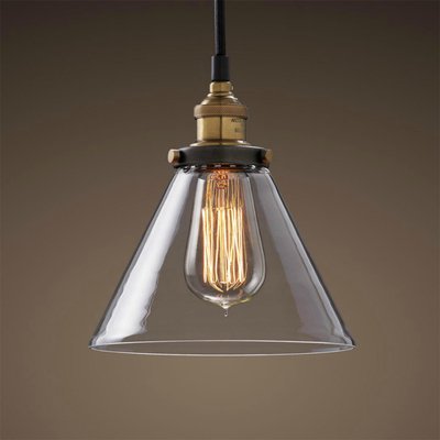 Подвесной светильник Loft Clear Glass Wide Cloche Черный Подвесной светильник Loft Clear Glass Wide Cloche Черный в Твери | Loft Concept
