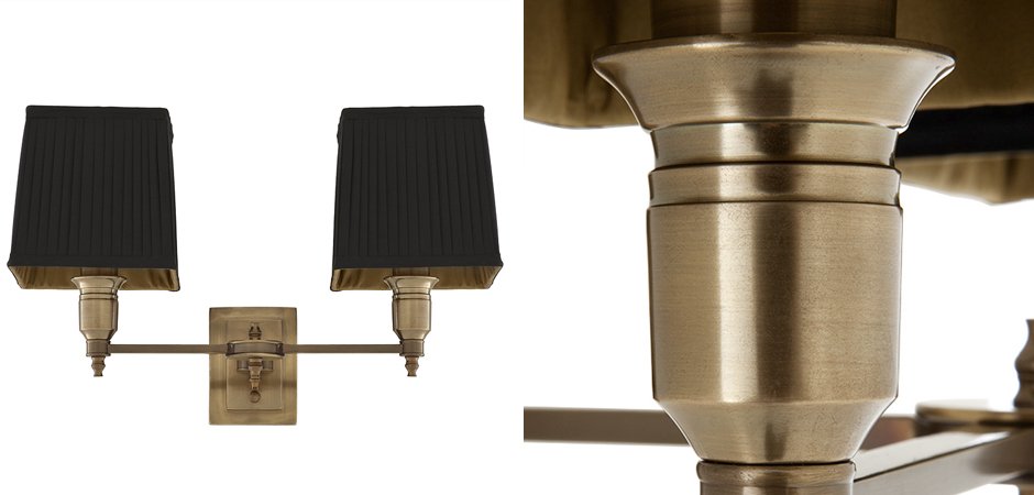 Бра Wall Lamp Lexington Double Brass+Black Бра Wall Lamp Lexington Double Brass+Black - Loft-Concept в Твери