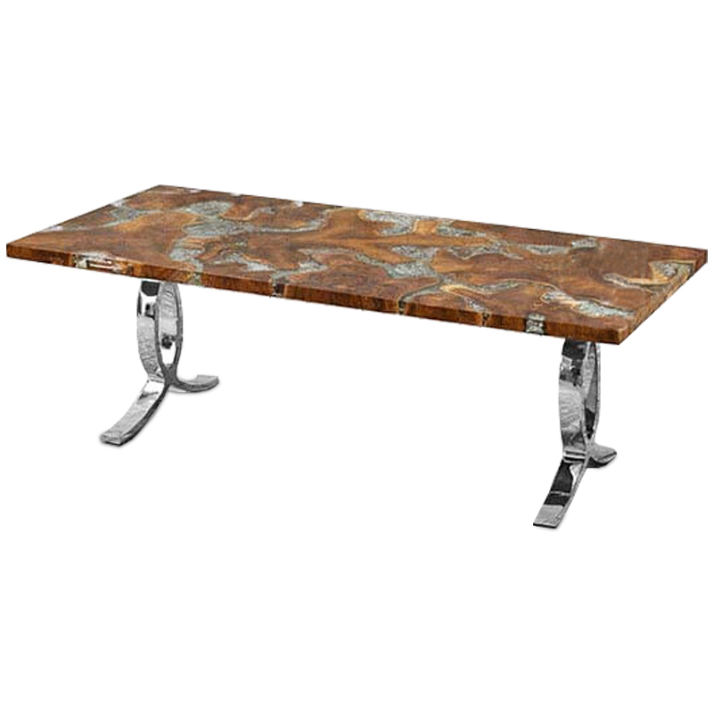 Обеденный стол Bradan Table Коричневый Хром Обеденный стол Bradan Table Коричневый Хром в Твери | Loft Concept