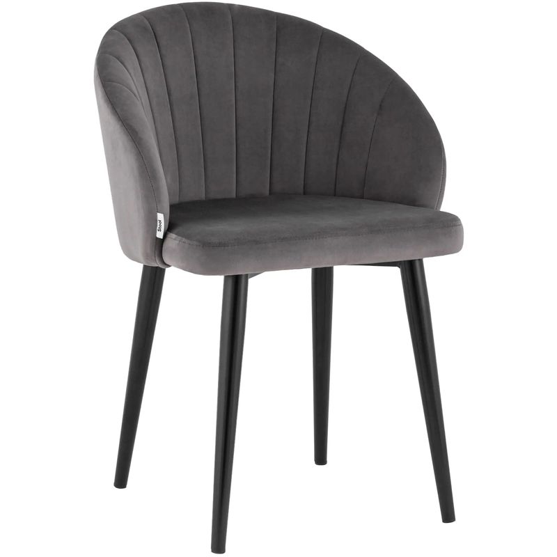 Стул Balsari Chair Серый Велюр Серый Черный Стул Balsari Chair Серый Велюр Серый Черный в Твери | Loft Concept