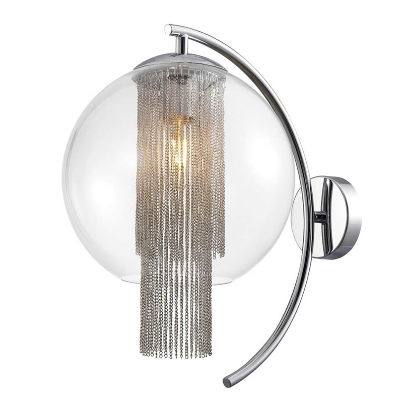 Бра Cascade Chains Wall Lamp Прозрачное Стекло Хром Серебряный Бра Cascade Chains Wall Lamp Прозрачное Стекло Хром Серебряный в Твери | Loft Concept