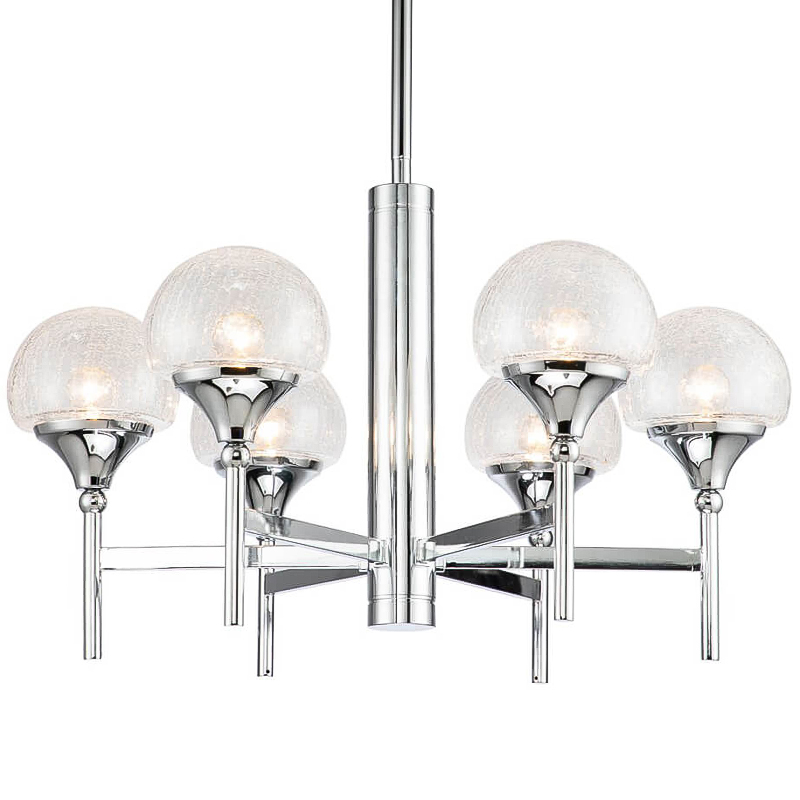 Люстра Lluis Chandelier 6 Хром Прозрачный Люстра Lluis Chandelier 6 Хром Прозрачный в Твери | Loft Concept