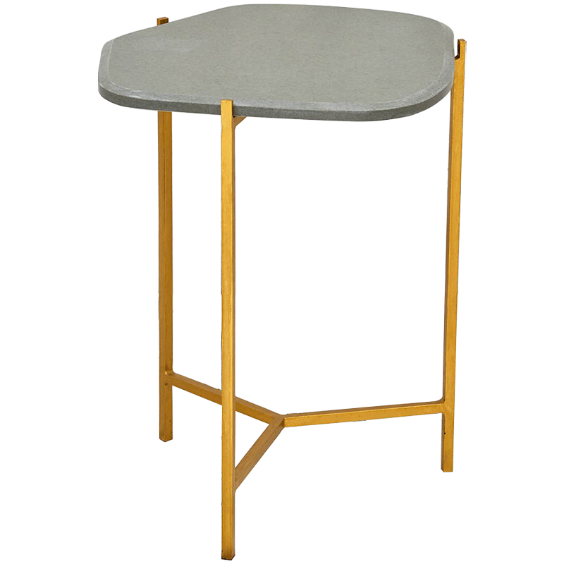 Приставной стол с серой каменной столешницей Tuan Side Table Grey Золотой Серый Приставной стол с серой каменной столешницей Tuan Side Table Grey Золотой Серый в Твери | Loft Concept