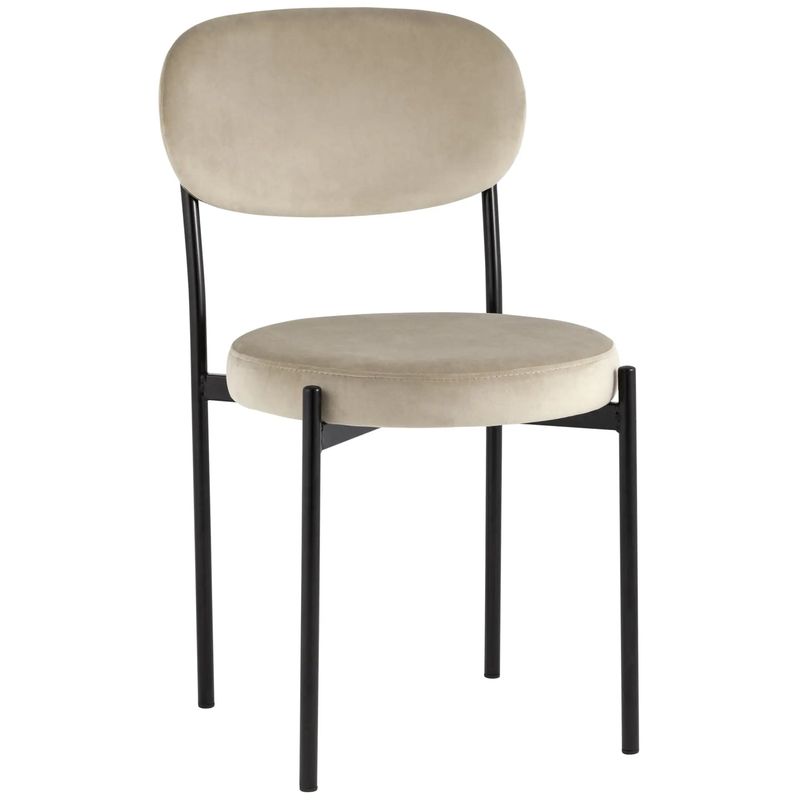 Стул Alfie Chair Молочный Велюр Молочный Черный в Твери | Loft Concept 