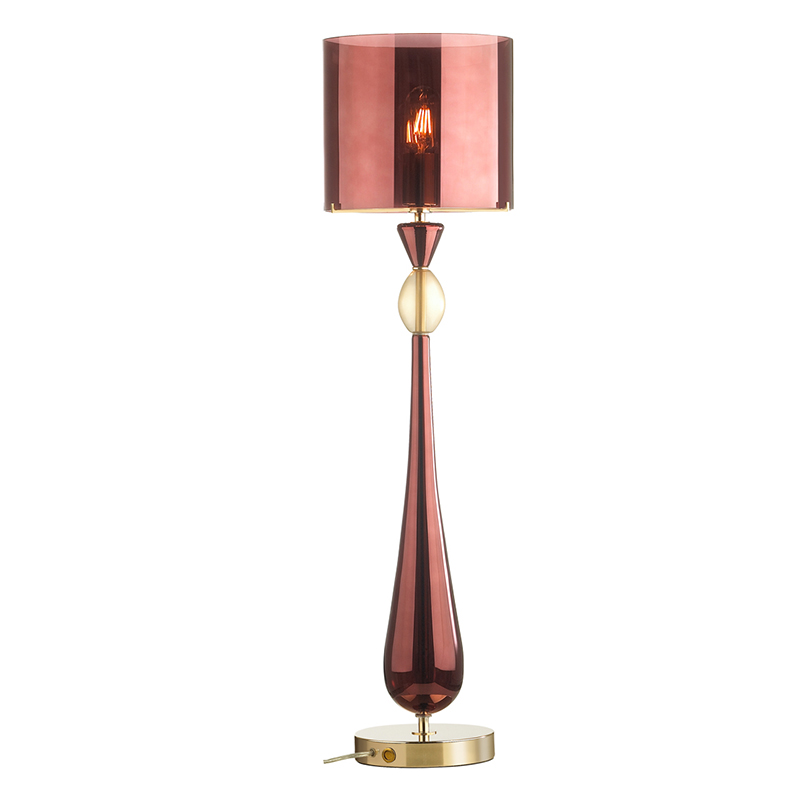 Настольная лампа Roser Burgundy Table Lamp Бургундский красный Золотой Настольная лампа Roser Burgundy Table Lamp Бургундский красный Золотой в Твери | Loft Concept