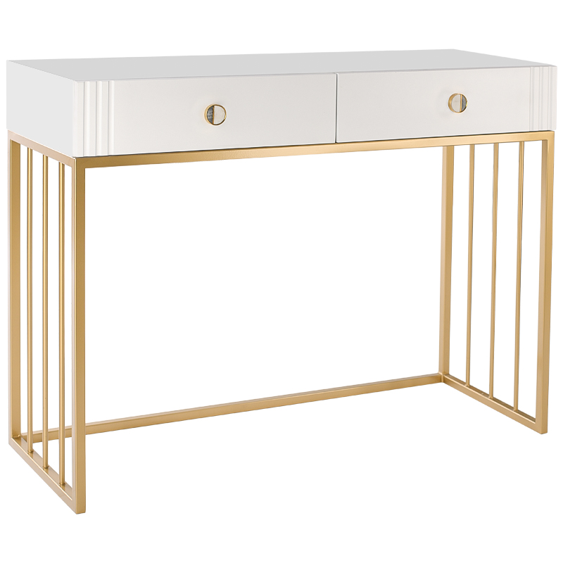 Консоль Caerwyn Console Белый Золотой Серый в Твери | Loft Concept 