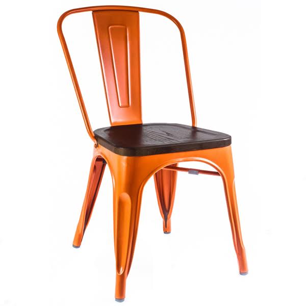 Кухонный стул Tolix Chair Wood Orange Оранжевый Коричневый Кухонный стул Tolix Chair Wood Orange Оранжевый Коричневый в Твери | Loft Concept