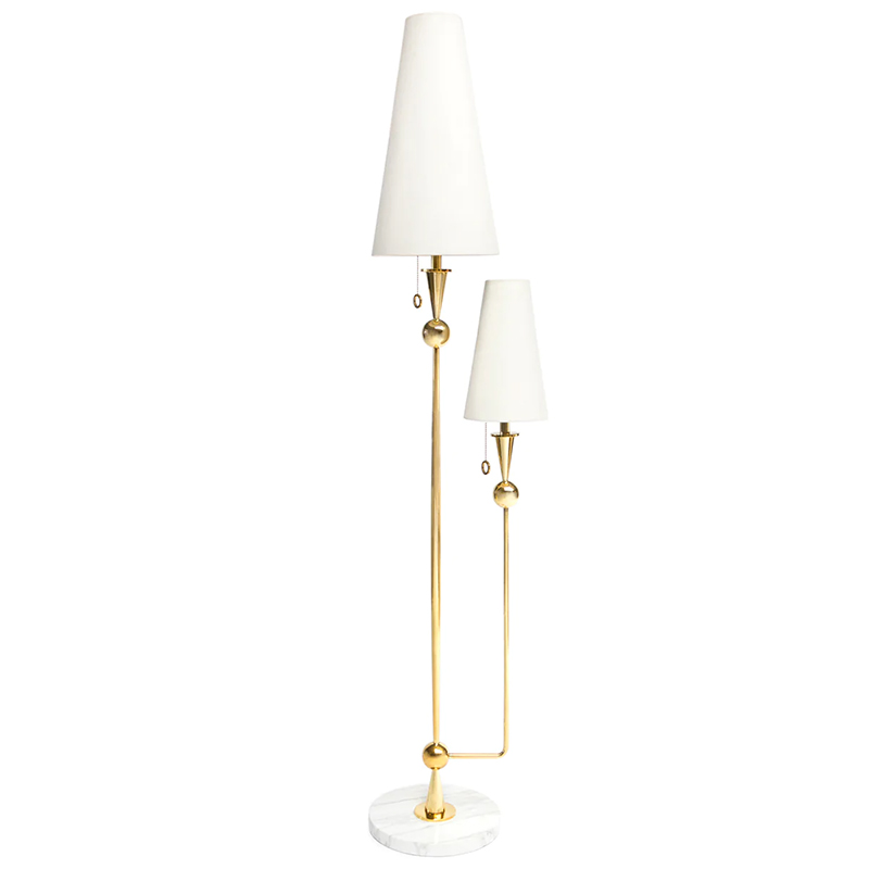 Торшер CARACAS FLOOR LAMP Латунь Античная полированная Белый Белый Мрамор Bianco Торшер CARACAS FLOOR LAMP Латунь Античная полированная Белый Белый Мрамор Bianco в Твери | Loft Concept
