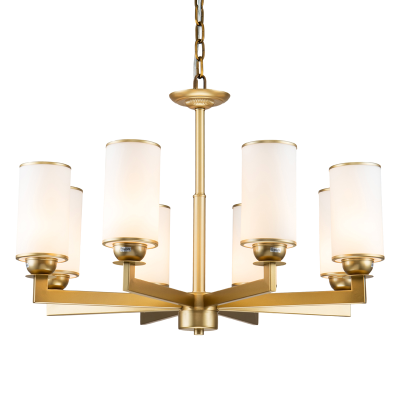 Люстра Amoret Chandelier 76 Латунь Белое матовое стекло Люстра Amoret Chandelier 76 Латунь Белое матовое стекло в Твери | Loft Concept