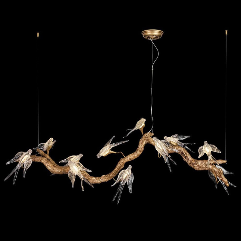 Декоративная светодиодная люстра The swallow nest Медь Прозрачный Декоративная светодиодная люстра The swallow nest Медь Прозрачный в Твери | Loft Concept