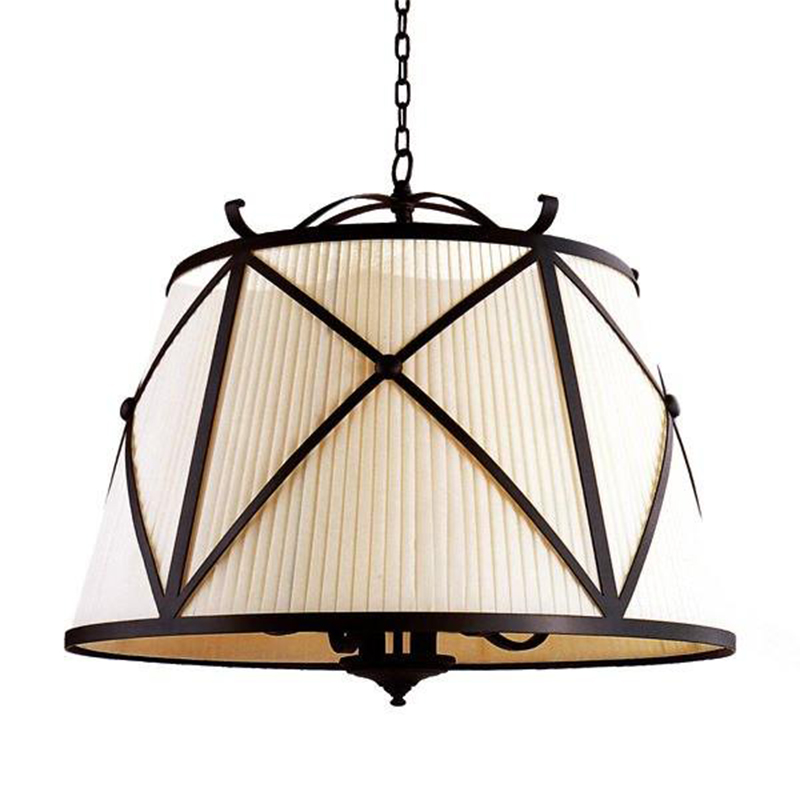 Люстра абажур Provence Lampshade Light Brown Chandelier Коричневый винтаж Бежевый в Твери | Loft Concept 