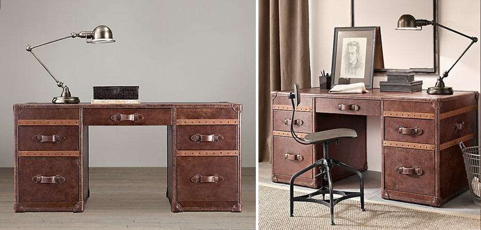 Рабочий Стол Натуральная Кожа RH Mayfair Steamer Trunk Рабочий Стол Натуральная Кожа RH Mayfair Steamer Trunk - Loft-Concept в Твери