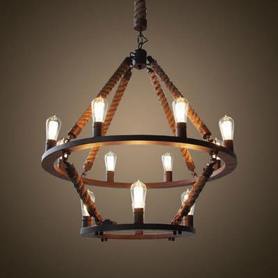 Люстра Rope Filament Chandelier Черный Люстра Rope Filament Chandelier Черный в Твери | Loft Concept
