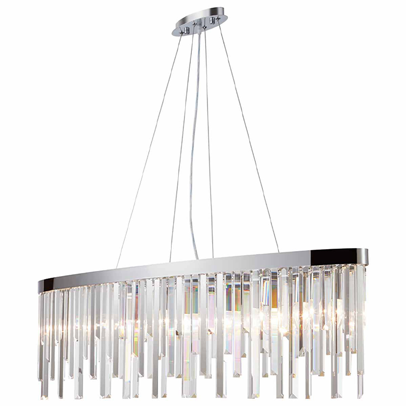 Люстра Bennett Oval Chandelier chrome Хром Прозрачный Люстра Bennett Oval Chandelier chrome Хром Прозрачный в Твери | Loft Concept