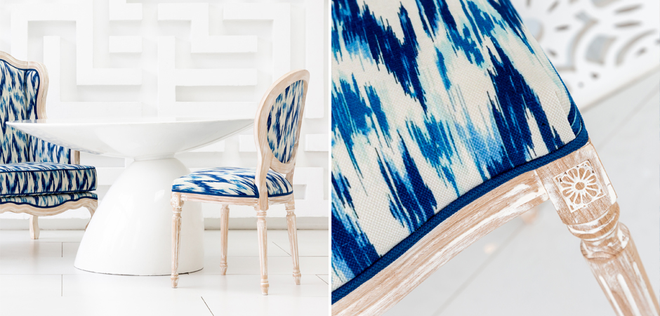 Стул с синим узором Ikat Pattern Стул с синим узором Ikat Pattern - Loft-Concept в Твери