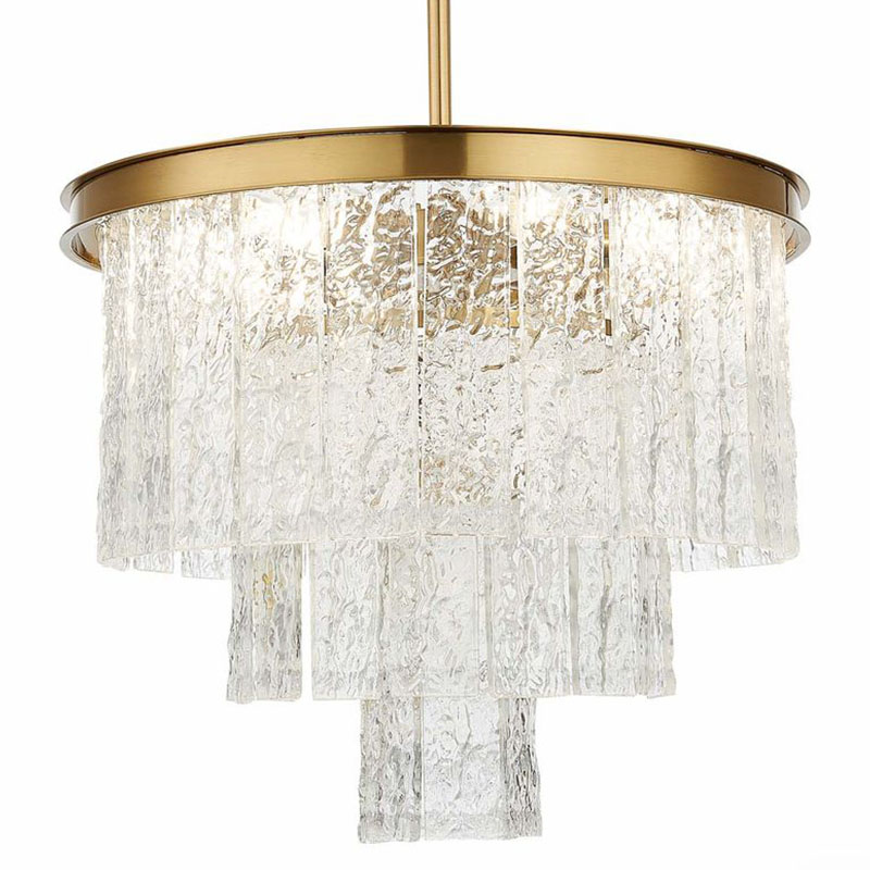 Люстра Renea Textured Glass Chandelier Brass Латунь Прозрачное Стекло Люстра Renea Textured Glass Chandelier Brass Латунь Прозрачное Стекло в Твери | Loft Concept