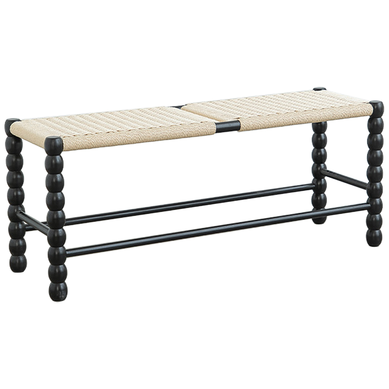 Банкетка French Corner Banquet Black 100 см Черный Бежевый Банкетка French Corner Banquet Black 100 см Черный Бежевый в Твери | Loft Concept