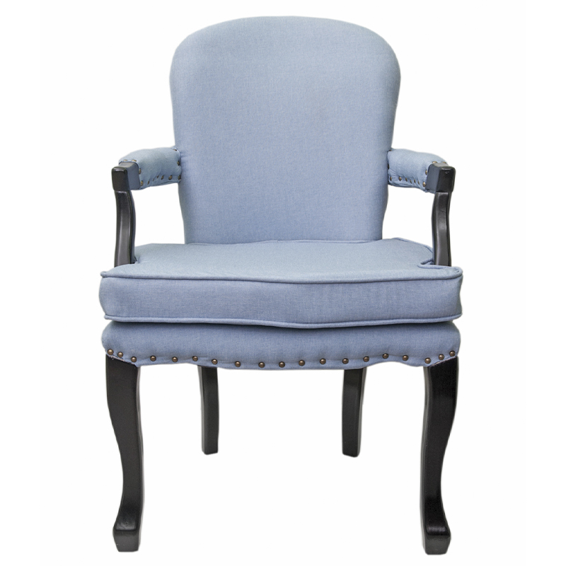 Кресло Aubrey Classical Armchair blue flax Голубой Черный Кресло Aubrey Classical Armchair blue flax Голубой Черный в Твери | Loft Concept