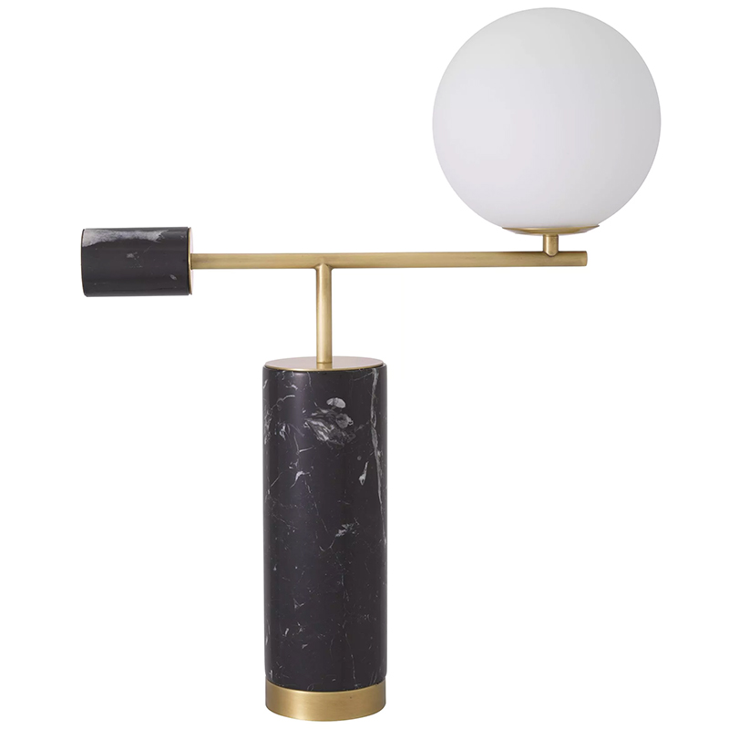 Настольная лампа Eichholtz Table Lamp Xperience Black Черный Мрамор Nero Латунь Белое матовое стекло Настольная лампа Eichholtz Table Lamp Xperience Black Черный Мрамор Nero Латунь Белое матовое стекло в Твери | Loft Concept