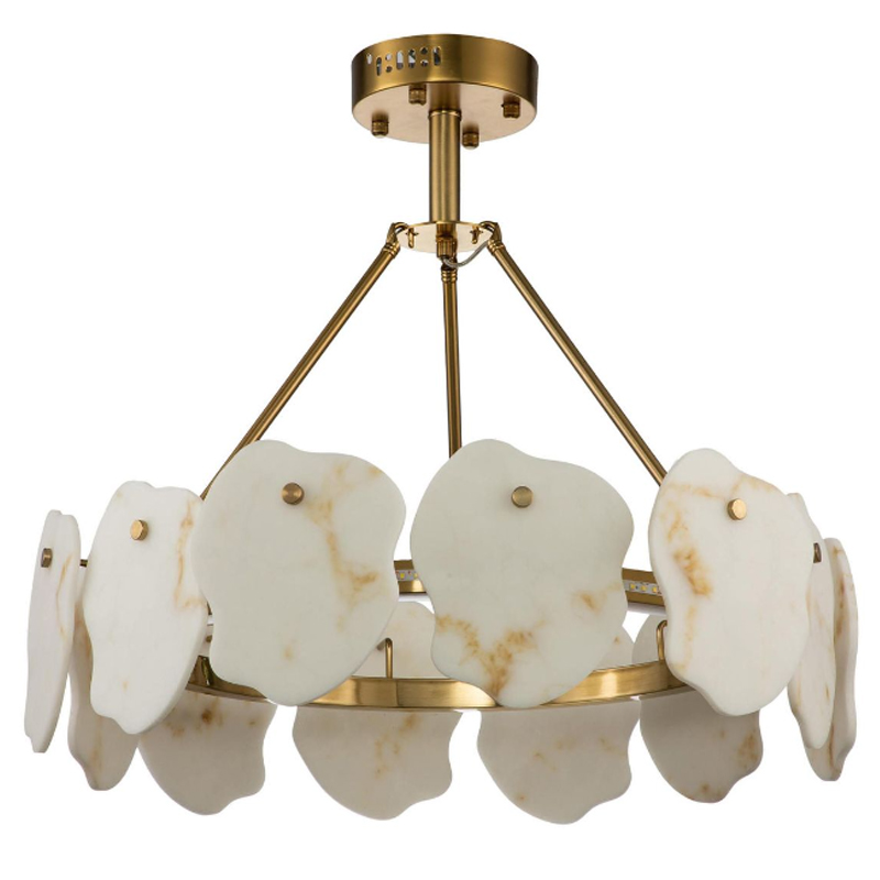 Люстра Мрамор Lucretia Marble Round Chandelier 60 см Латунь Белый Мрамор Bianco Люстра Мрамор Lucretia Marble Round Chandelier 60 см Латунь Белый Мрамор Bianco в Твери | Loft Concept
