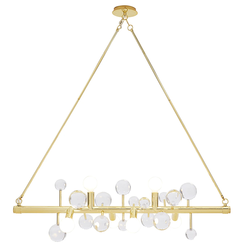 Люстра Jonathan Adler SIX-LIGHT LINEAR CHANDELIER Clear Золотой Прозрачное Стекло Белый Люстра Jonathan Adler SIX-LIGHT LINEAR CHANDELIER Clear Золотой Прозрачное Стекло Белый в Твери | Loft Concept