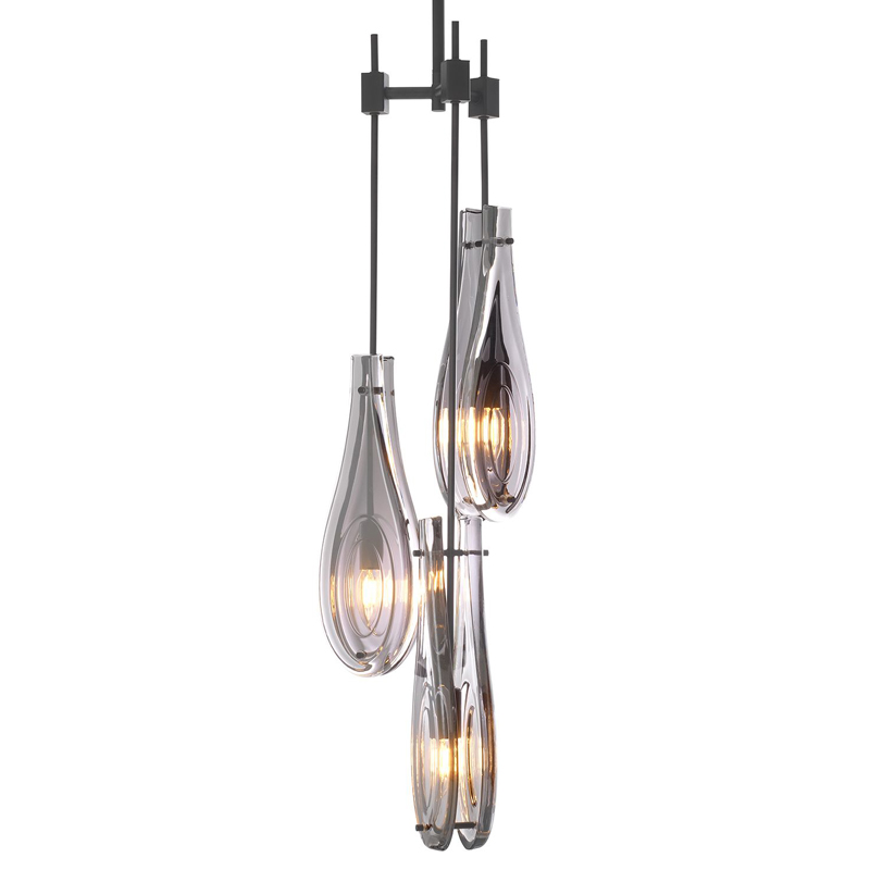 Люстра Eichholtz Chandelier Bellano S Bronze Темная бронза Стекло Смок Люстра Eichholtz Chandelier Bellano S Bronze Темная бронза Стекло Смок в Твери | Loft Concept