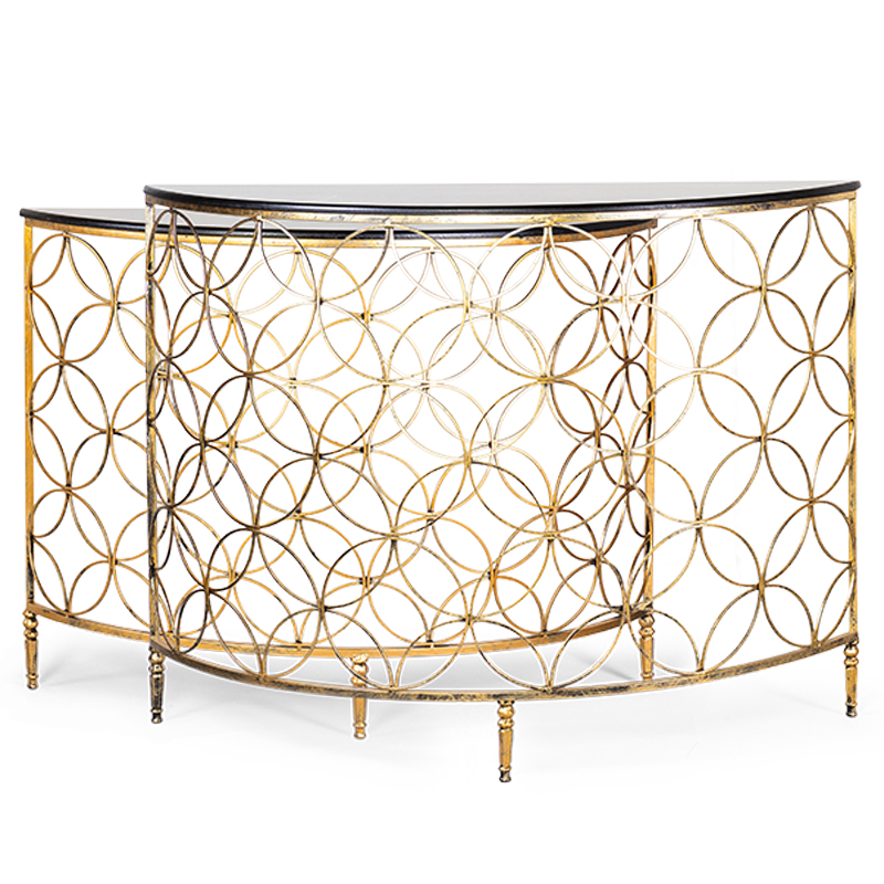 Комплект консолей Gold Lace Console Золотой в Твери | Loft Concept 
