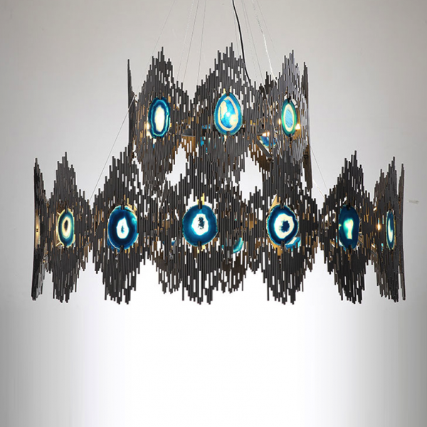 Люстра Calypso Chandelier 24 Золотой Графит Морская синь Люстра Calypso Chandelier 24 Золотой Графит Морская синь в Твери | Loft Concept