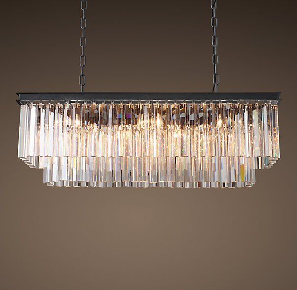 Люстра RH 1920s Odeon Clear Glass Fringe Black iron 90 Черный в Твери | Loft Concept 