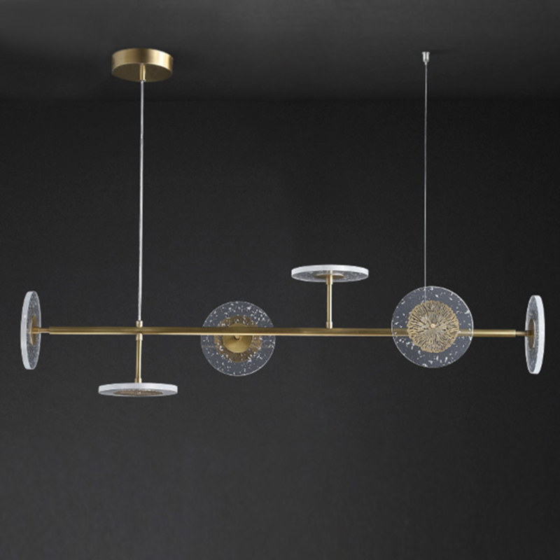 Люстра Discs Flowers Chandelier Латунь Прозрачный Люстра Discs Flowers Chandelier Латунь Прозрачный в Твери | Loft Concept