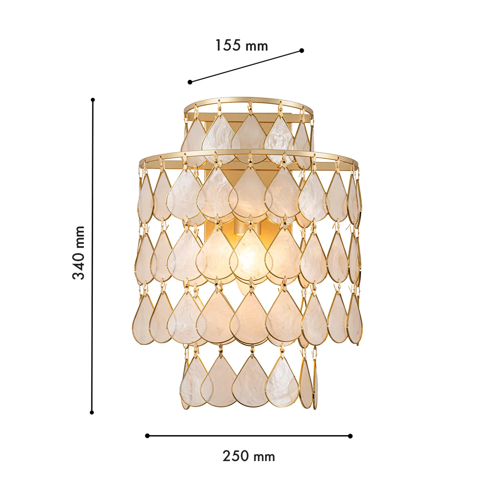 Бра с декором из натуральной морской ракушки Iridescent Light в Твери